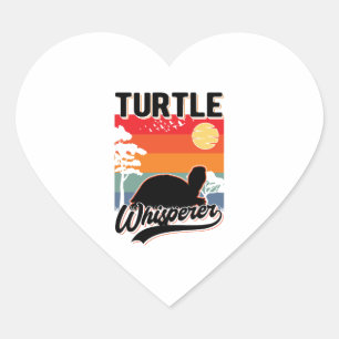 Turtle Whisperer Mini Hjärtformat Klistermärke