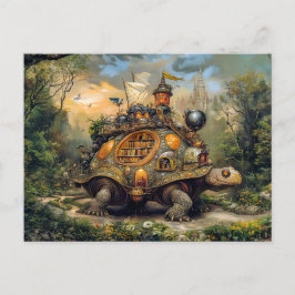 Turtle with Bibliotek and Rooftop Terrace on Pat Vykort