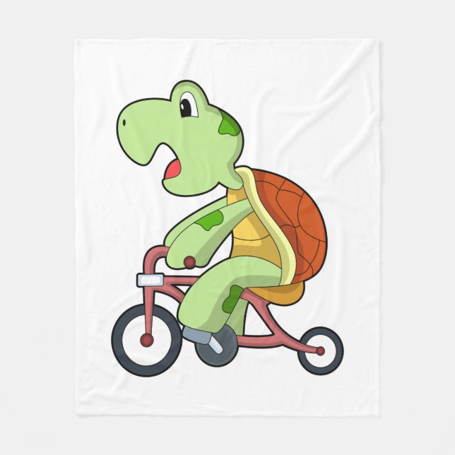 Turtle with Bicycle Fleecefilt (Framsidan)