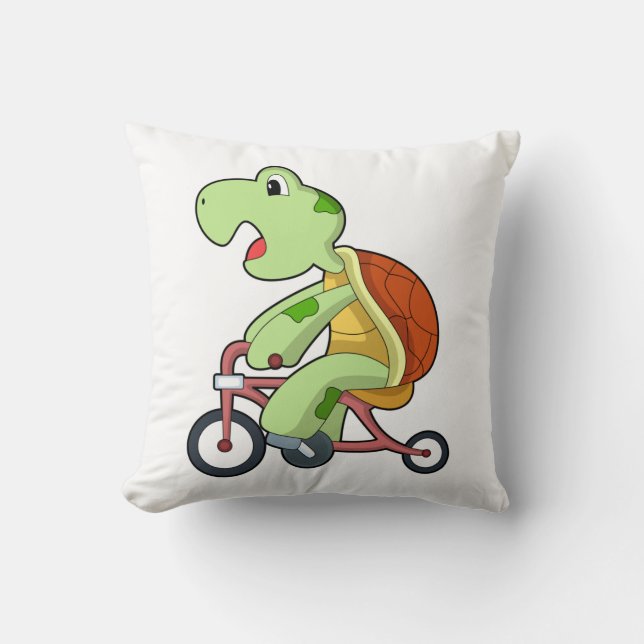 Turtle with Bicycle Kudde (Framsida)