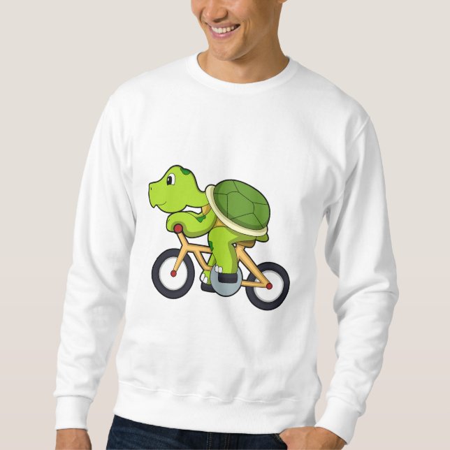 Turtle with Bicycle.PNG Lång Ärmad Tröja (Framsida)