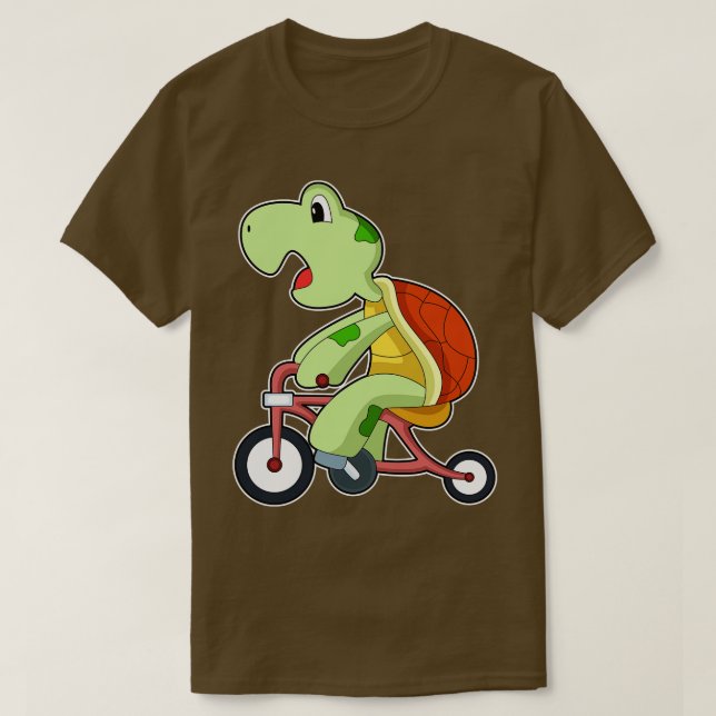 Turtle with Bicycle T Shirt (Design framsida)