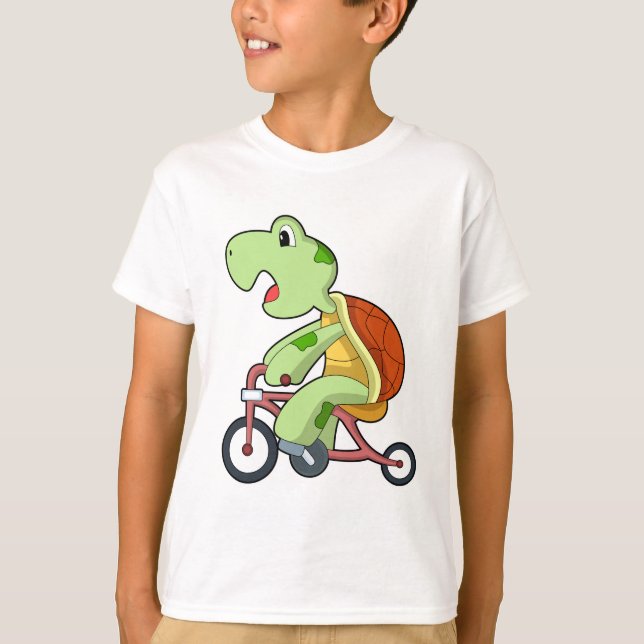 Turtle with Bicycle T Shirt (Framsida)