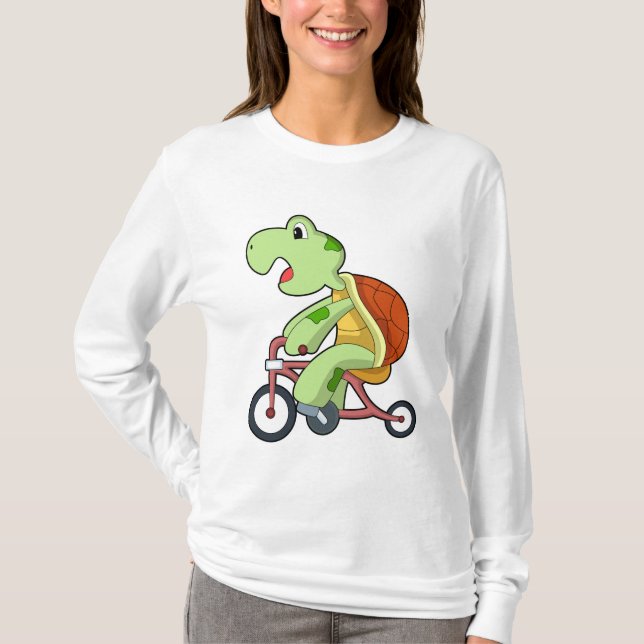 Turtle with Bicycle T Shirt (Framsida)