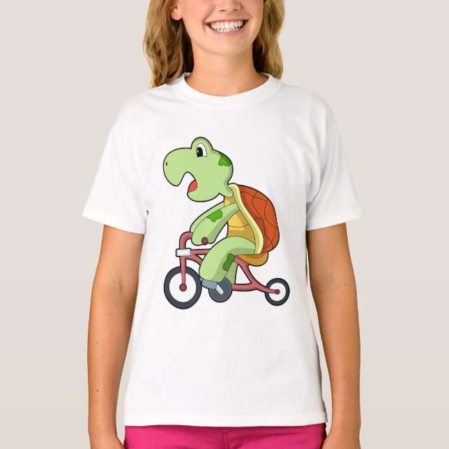Turtle with Bicycle T Shirt (Framsida)