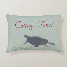 Turtle with Blue Vatten Prydnadskudde