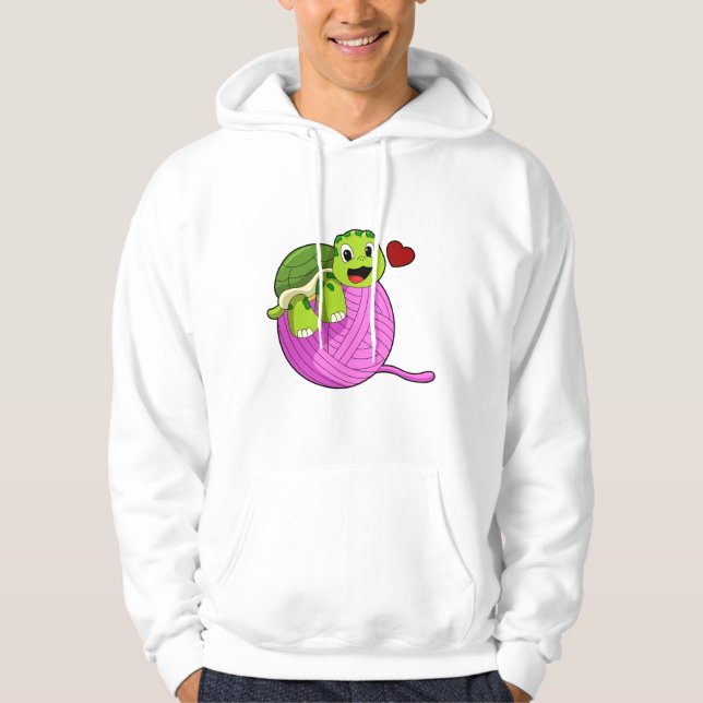 Turtle with Boll of Wool Hoodie (Framsida)