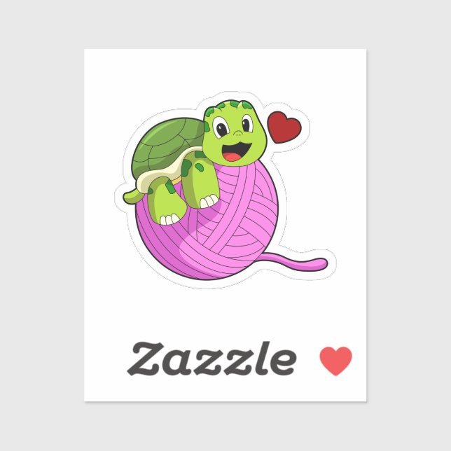 Turtle with Boll of Wool Klistermärken (Ark)