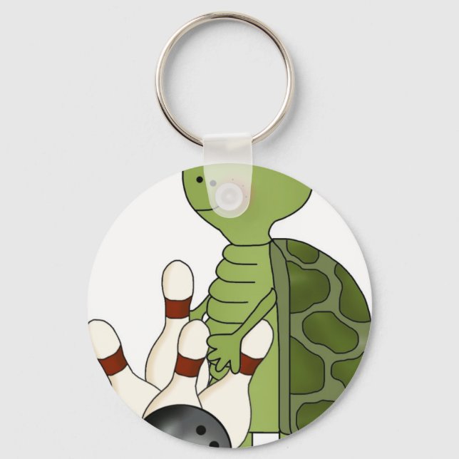 Turtle with bowling stift and boll nyckelring (Framsida)