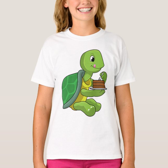 Turtle with Cake T Shirt (Framsida)