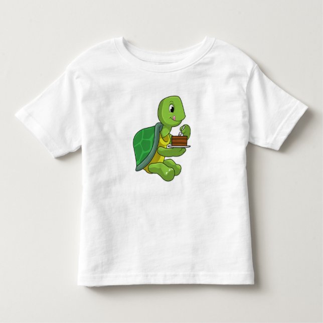 Turtle with Cake T Shirt (Framsida)