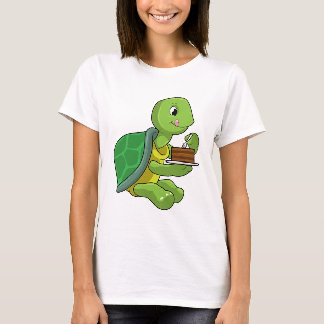 Turtle with Cake T Shirt (Framsida)