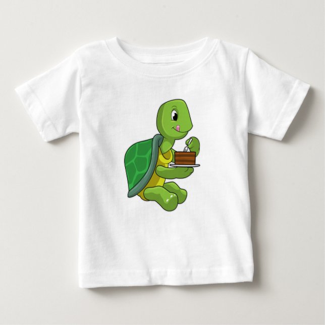 Turtle with Cake T Shirt (Framsida)