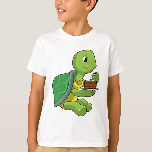 Turtle with Cake T Shirt (Framsida)