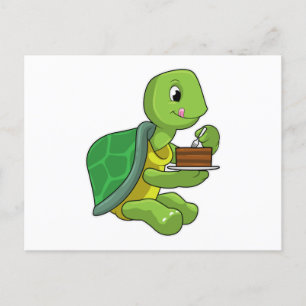 Turtle with Cake Vykort