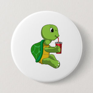Turtle with Drinking mugg with Straw Knapp