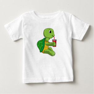Turtle with Drinking mugg with Straw T Shirt