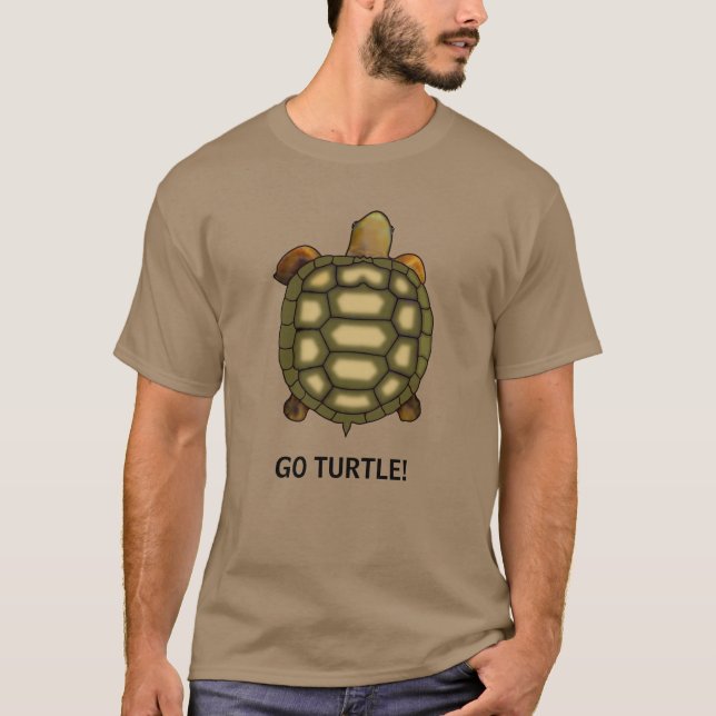 Turtle with Editable Go Turtle Text-Shirt T Shirt (Framsida)