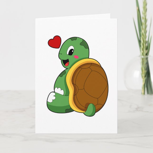 Turtle with Heart Kort (Framsida)