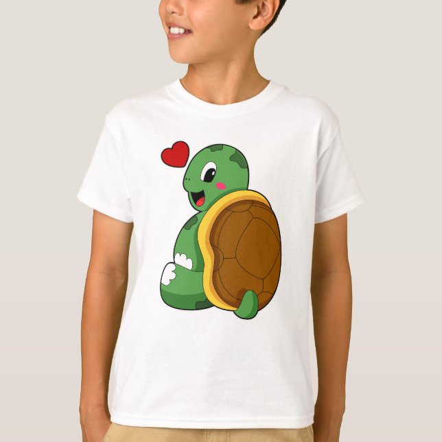 Turtle with Heart T Shirt (Framsida)