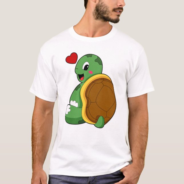 Turtle with Heart T Shirt (Framsida)