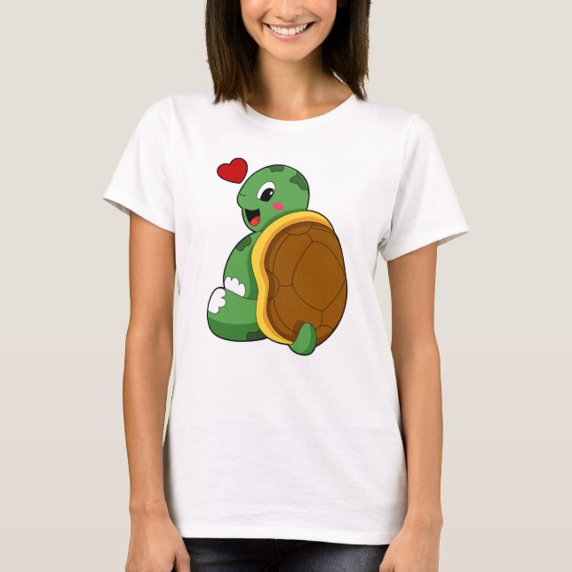 Turtle with Heart T Shirt (Framsida)
