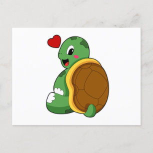 Turtle with Heart Vykort