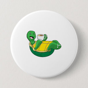 Turtle with Kopp of Coffee Knapp