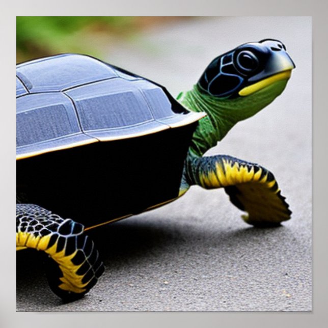 Turtle with Metall Snäcka Concept Art Poster (Framsidan)