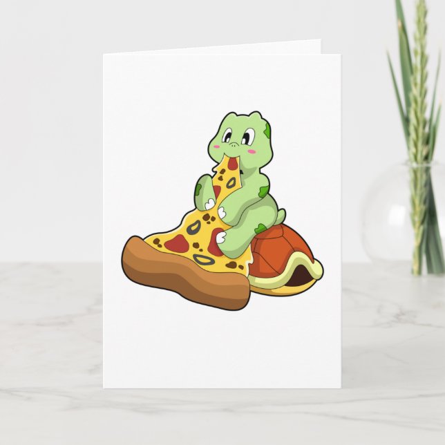 Turtle with Pizza Kort (Framsida)