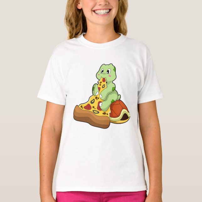 Turtle with Pizza T Shirt (Framsida)