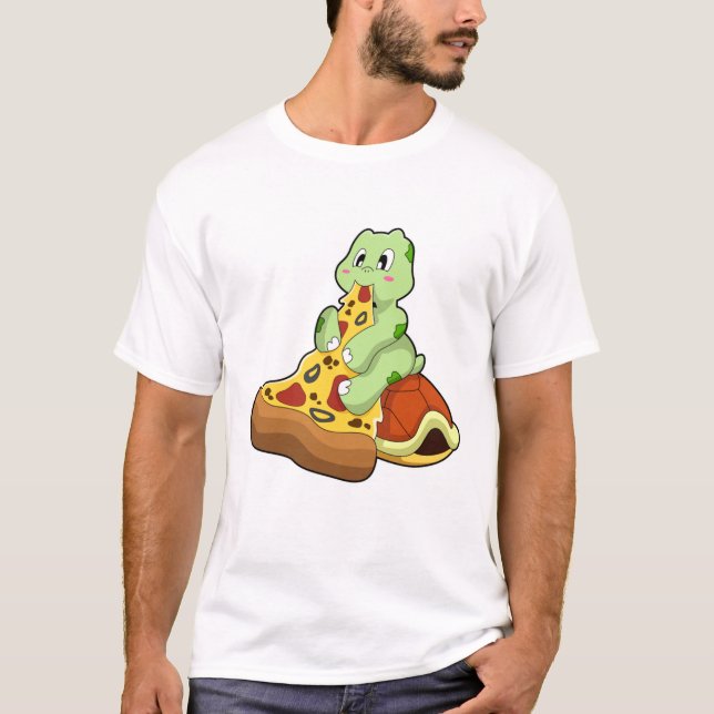 Turtle with Pizza T Shirt (Framsida)