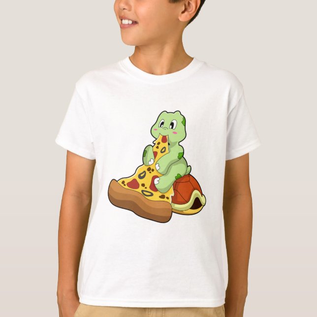 Turtle with Pizza T Shirt (Framsida)