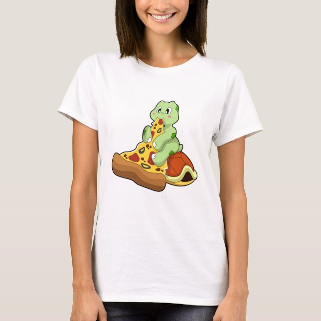 Turtle with Pizza T Shirt (Framsida)