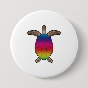 Turtle with Rainbow Färg Knapp