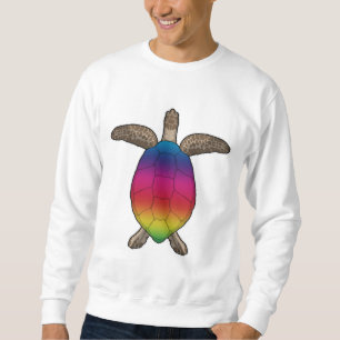Turtle with Rainbow Färg Lång Ärmad Tröja