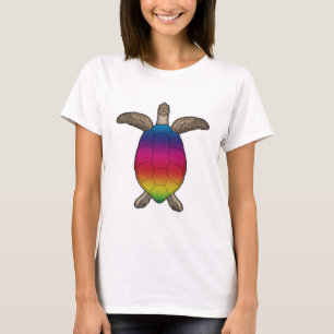 Turtle with Rainbow Färg T Shirt