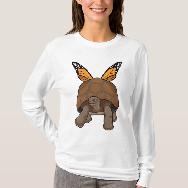 Turtle with Rainbow Färg T Shirt (Framsida)