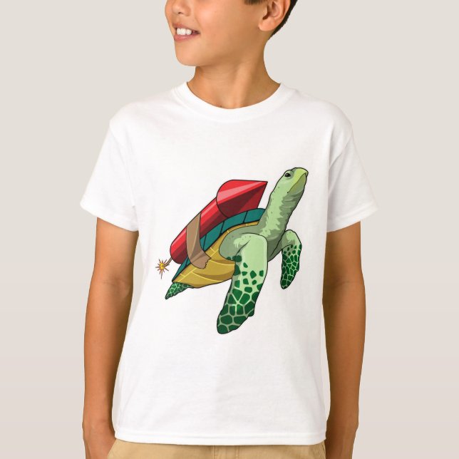 Turtle with Rocket T Shirt (Framsida)