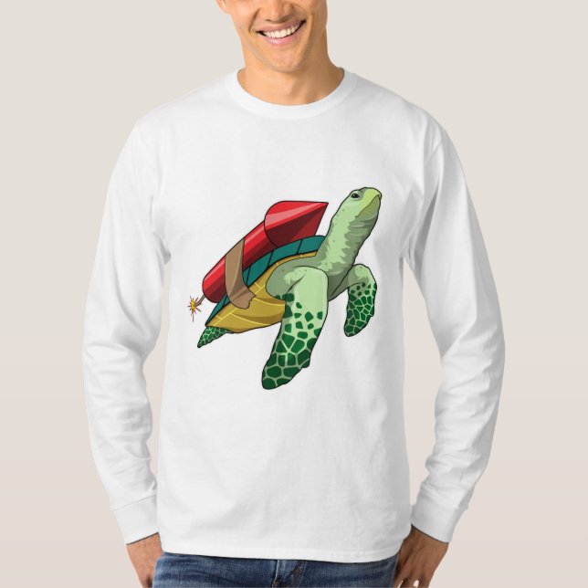 Turtle with Rocket T Shirt (Framsida)