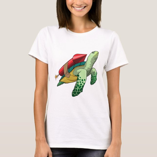 Turtle with Rocket T Shirt (Framsida)