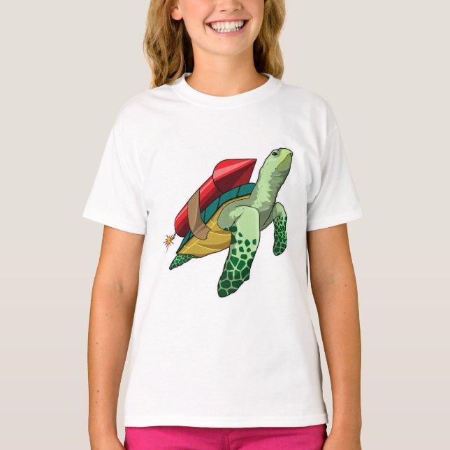 Turtle with Rocket T Shirt (Framsida)