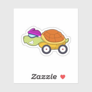 Turtle with Snäcka as Car Klistermärken