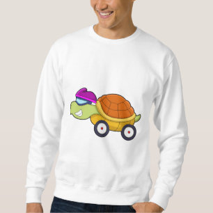 Turtle with Snäcka as Car Lång Ärmad Tröja