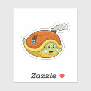 Turtle with Snäcka as House Klistermärken