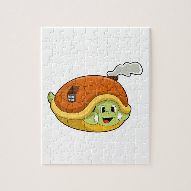 Turtle with Snäcka as House Pussel (Vertikal)