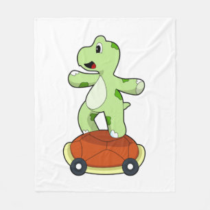 Turtle with Snäcka as Skateboard Fleecefilt