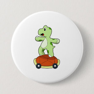 Turtle with Snäcka as Skateboard Knapp