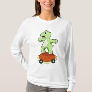 Turtle with Snäcka as Skateboard T Shirt
