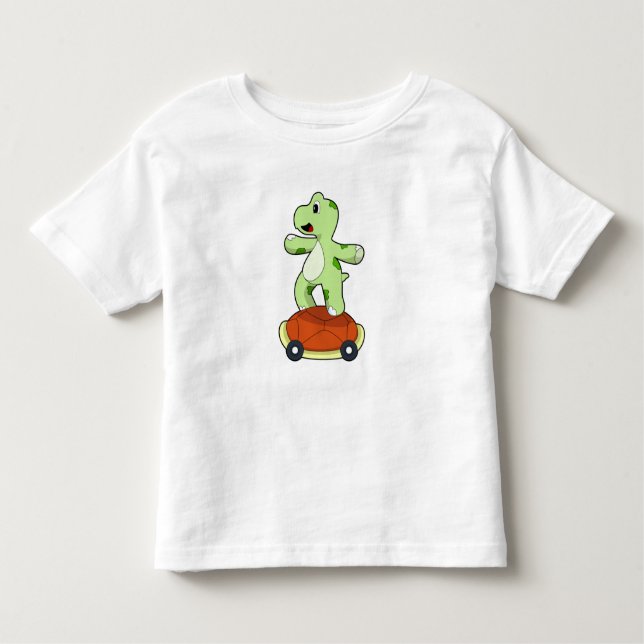 Turtle with Snäcka as Skateboard T Shirt (Framsida)
